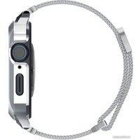 Ремешок Spigen Metal Fit Pro для Apple Watch (45/44 мм) (серебристый)