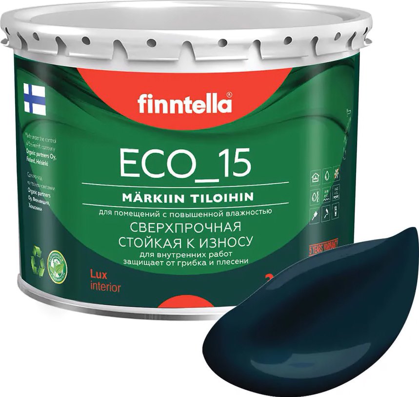 

Краска Finntella Eco 15 Ukonilma F-10-1-3-FL008 2.7 л (темно-сине-зеленый)
