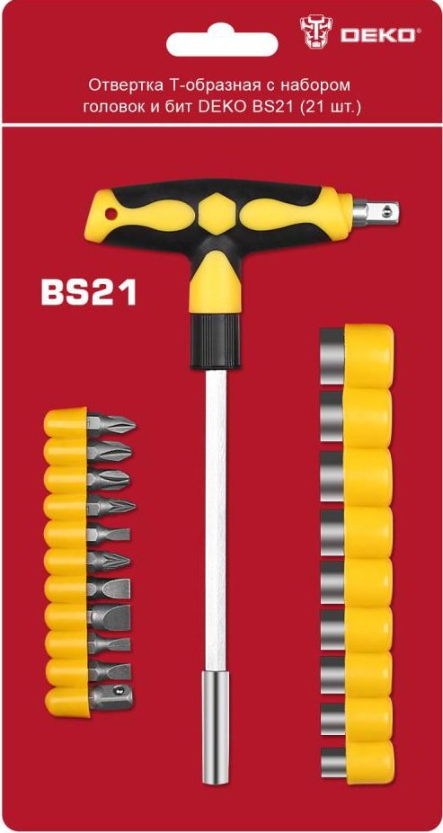

Набор отвертка с битами Deko BS21 (21 предмет)