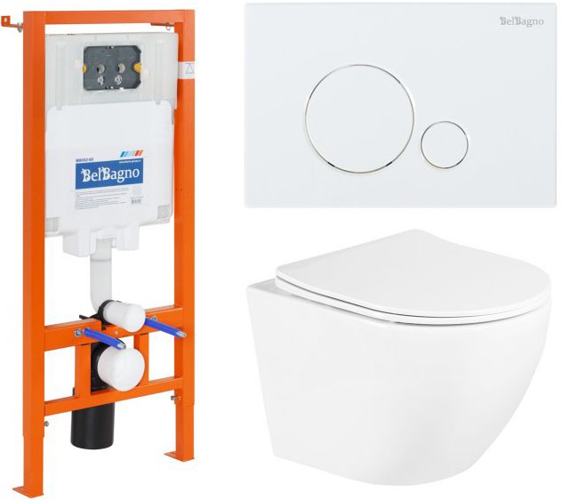 

Унитаз подвесной BelBagno BB3105CHR/SC/BB002-80/BB014-SR-BIANCO