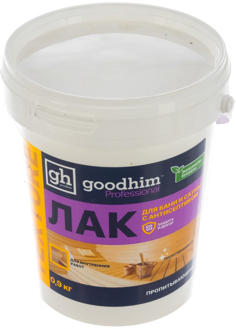 

Лак Goodhim Texture 500 для бани, сауны 28099 0.9 кг (полуглянцевый)