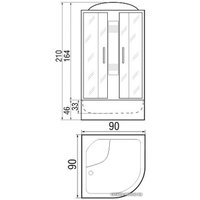 Душевая кабина River Nara Light 90/46 MT