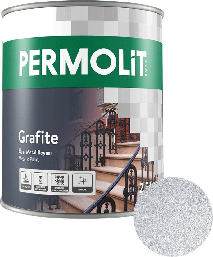 

Грунт-эмаль PERMOLIT Grafite антикоррозийная с эффектом металлик 1701 0.75 кг (серебристый)