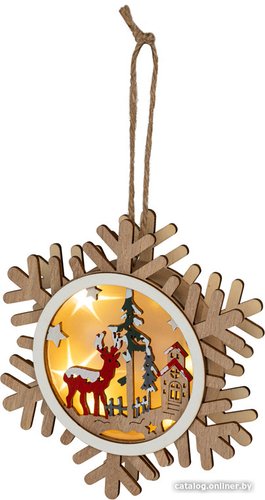 Елочная игрушка ЭРА Снежинка ENGDS-6L Б0060477
