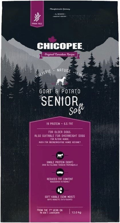 

Сухой корм для собак Chicopee HNL Soft Senior Goat & Potato 12 кг
