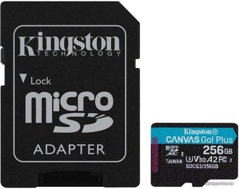 Карта памяти Kingston Canvas Go! Plus microSDXC 256GB SDCG3/256GB (с адаптером)