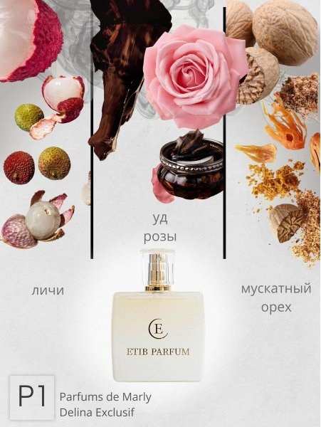 

Туалетная вода ETIB Parfum аналоговый парфюм Parfums De Marly Delina Exclusif P1 EdP (50 Мл)