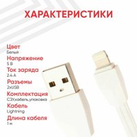 Сетевое зарядное LDNIO DL-AC52 Lightning (белый)