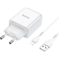 Сетевое зарядное Hoco N2 Lightning (белый)
