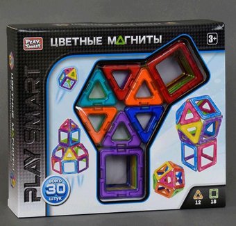 Магнитный конструктор Play Smart Цветные магниты 2427