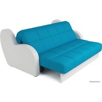 Диван Мебель-АРС Аккордеон Барон (рогожка/экокожа, синий/белый)