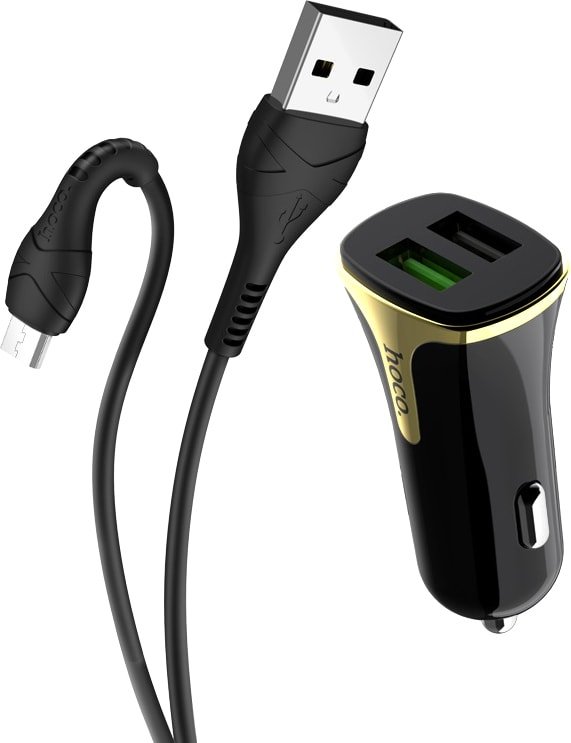 

Автомобильное зарядное Hoco Z31 microUSB (черный)