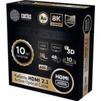 Кабель CACTUS CS-HDMI-AOC-2.1-10 HDMI - HDMI (10м, черный)