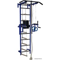 Детский спортивный комплекс Крепыш пристенный с брусьями-1 (синий)