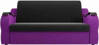 Лига диванов Меркурий 100348 160 см (микровельвет, черный/фиолетовый)