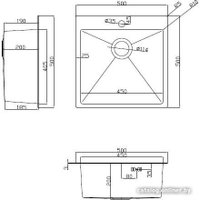 Кухонная мойка ARFEKA ECO AR мойка 500*500, роллер-мат, дозатор SATIN