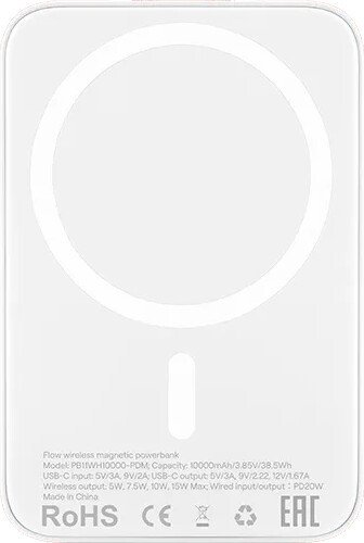 Внешний аккумулятор uBear Flow 10000 mAh (белый)