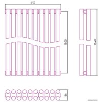 Стальной трубчатый радиатор Сунержа Эстет-11 1800х450 10 секций (белый)