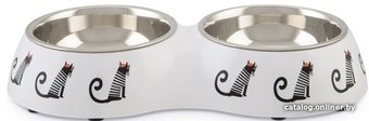 Двойная миска Beeztees Double Muzy 650741 (белый с принтом)
