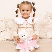 Классическая игрушка Колбаскин & Мышель Мышель в полосатом роз. платье с бантиком MT-MRT-КМ-0320249-20