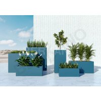 Кашпо Berkano Cubric 30*80 DB (песочный гранит)