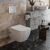 Унитаз подвесной Roxen Cube bidet в комплекте с инсталляцией StounFix Dual Fresh 6 в 1 968439 (кнопка: сатин)