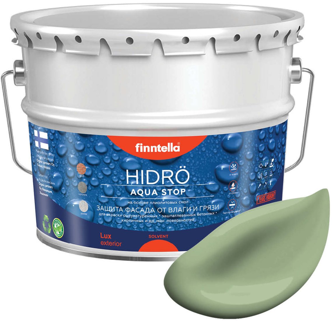 

Краска Finntella Hidro Sypressi F-14-1-9-FL026 9 л (зеленый)