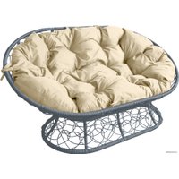 Садовый диван M-Group Мамасан 12110301 (серый ротанг/бежевая подушка)