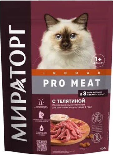 

Сухой корм для кошек Мираторг Pro Meat с телятиной 400 г