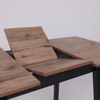 Кухонный стол Мамадома Tirk radial-94 раздвижной 94-126х64 (дуб веллингтон/черный)