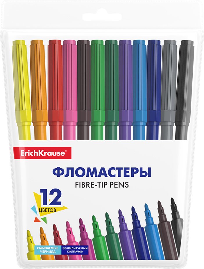

Фломастеры Erich Krause Basic 53368 (12 цв)