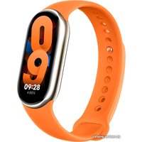 Фитнес-браслет Xiaomi Smart Band 8 (золотистый, с оранжевым силиконовым ремешком, международная версия)