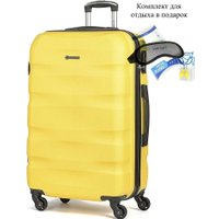 Чемодан-спиннер 4 ROADS 1389-L 77 см (яркий желтый)