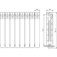 Алюминиевый радиатор Ferroli Proteo HP 600 (14 секций)