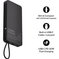 Внешний аккумулятор Momax 1-Power X Built-in USB-C IP153 20000mAh (черный)