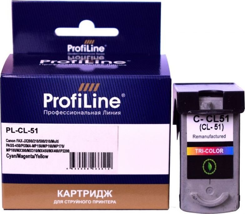 

Картридж ProfiLine PL-CL-51 (аналог Canon CL-51_C/M/Y)