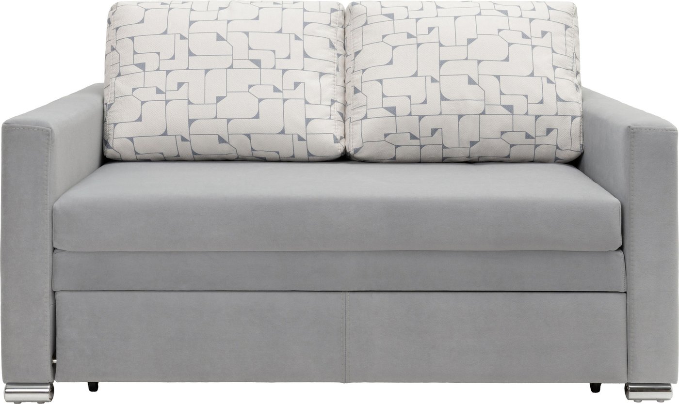 

Диван Krones Афродита 195x140 (велюр/жаккард серый/рисунок молочно-серый)