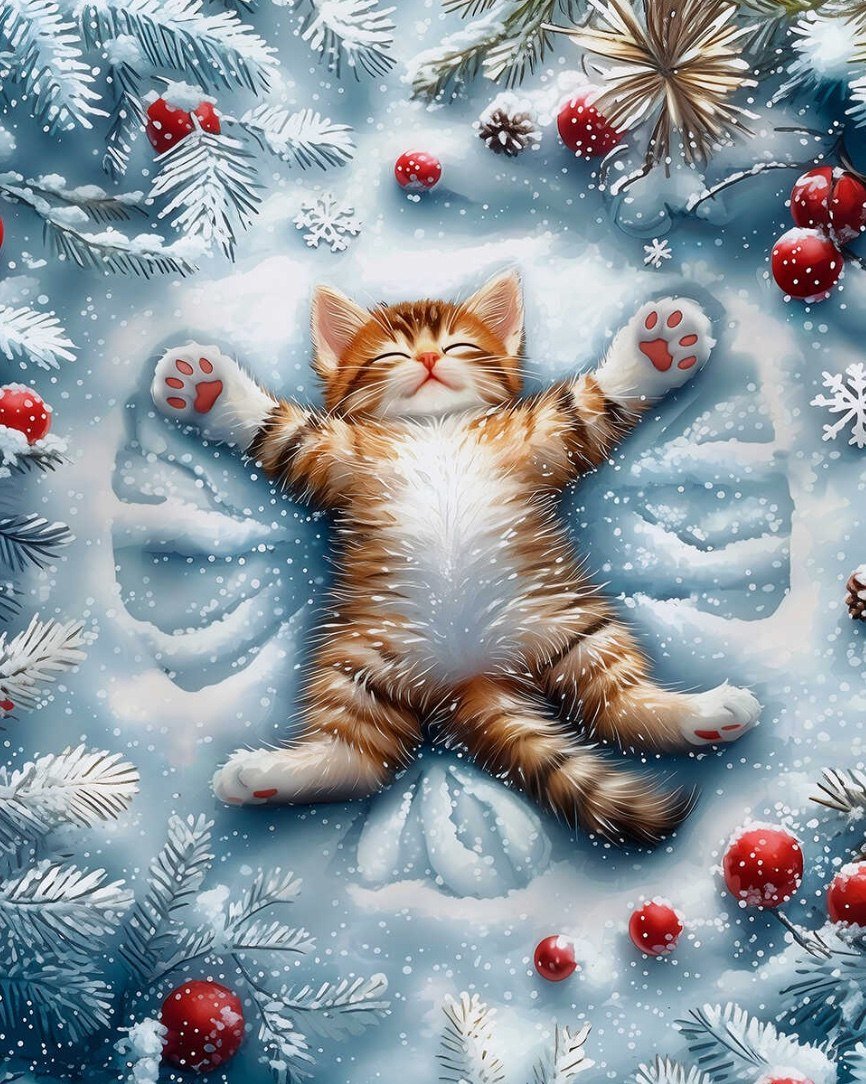 

Алмазная мозаика Феникс+ Кот в снегу 70863