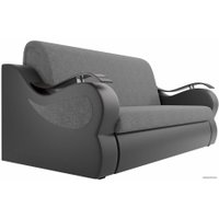 Диван Лига диванов Меркурий 100355 160 см (рогожка серый/экокожа черный)