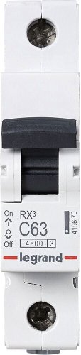 Выключатель автоматический Legrand RX3 1P C 63A 4.5кА 1M 419670