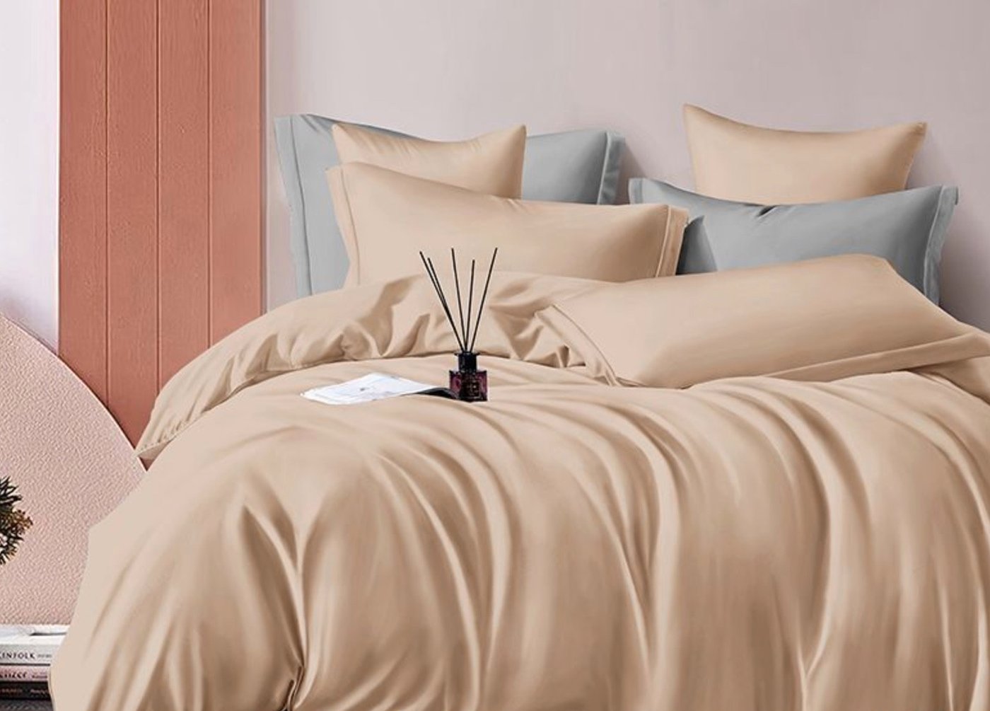 

1.5-спальный комплект постельного белья Luxor № 14-1213 Жареный миндаль 1.5сп (сатин гл/кр)