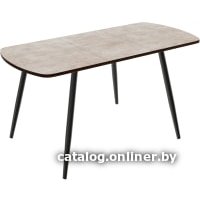 Кухонный стол ВВР ЛДСП раздвижной (бетон светлый/подстолье конус черный)