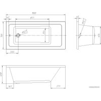 Ванна Ventospa Novaro 150x70 (с каркасом и экраном)