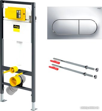 Инсталляция для унитаза Viega Prevista Dry WC с кнопкой Visign for Life 6 771973 + 678630 + 773748 (хром)