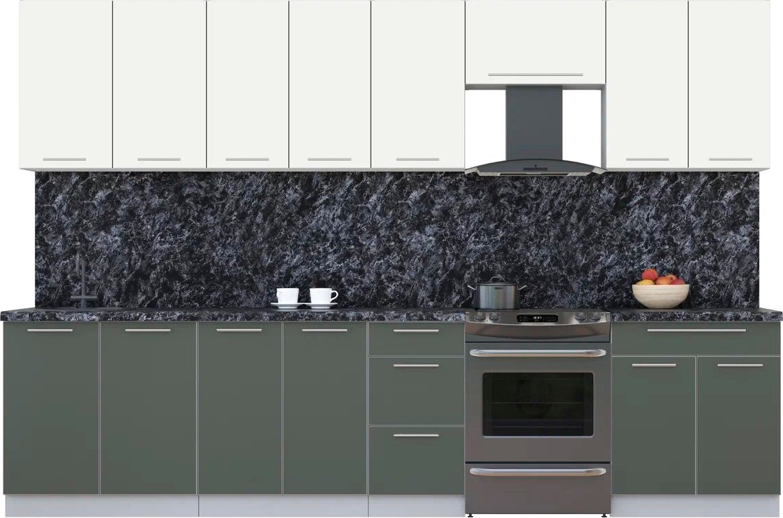 

Кухонный модуль Интерлиния Мила Пластик 3.2 А (зефирный/шторм/кастилло темный)