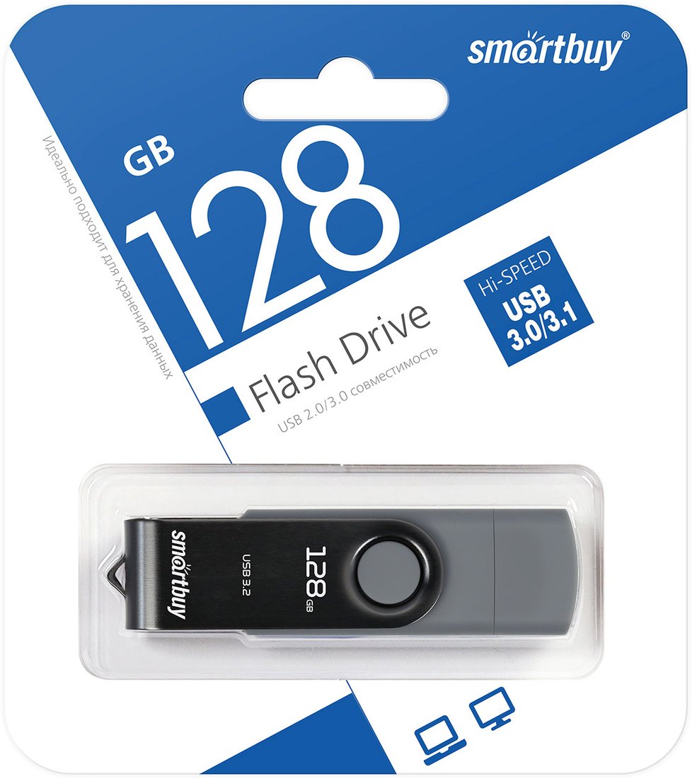 

USB Flash SmartBuy Twist Dual 128GB (черный)