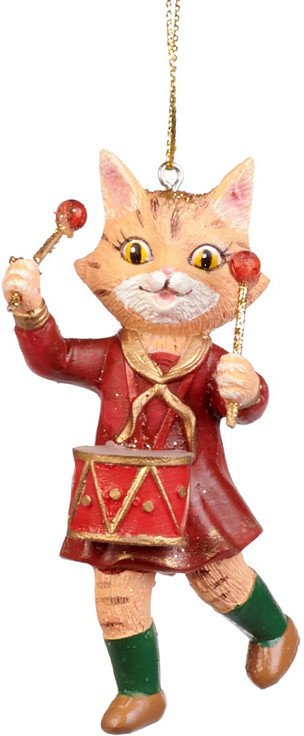 

Елочная игрушка Goodwill Xmas 2023 Кошка с барабаном MO 95218-2