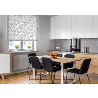 Рулонные шторы Delfa СРШ 03Д2461 50x170 (рисунок лира, серый/белый)