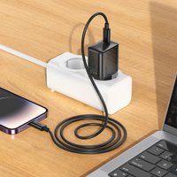 Сетевое зарядное Hoco CS24A Lightning (черный)