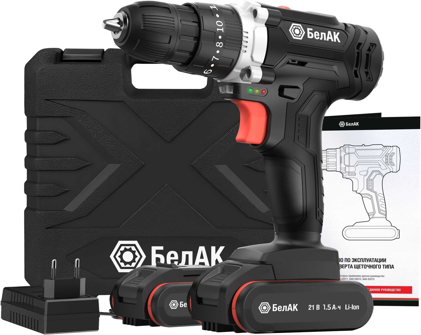 

Ударная дрель-шуруповерт БелАК БАК.53313 (с 2-мя АКБ, кейс)